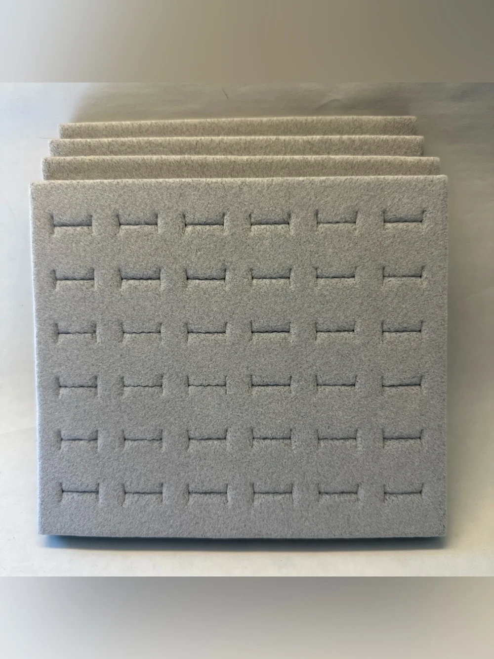 4 Pack 36 Slot Ring Foam Jewelry Display 1/2 Half Size Tray Insert Grey Gray Pad